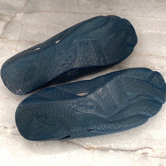 Melissa Blue Metallic Runner Ballet Flats - Picture 6 of 8